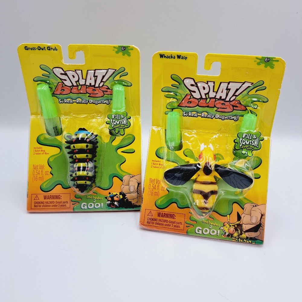 Pair Of Splat Bugs Gross Out Grub and Wacka Wasp Set